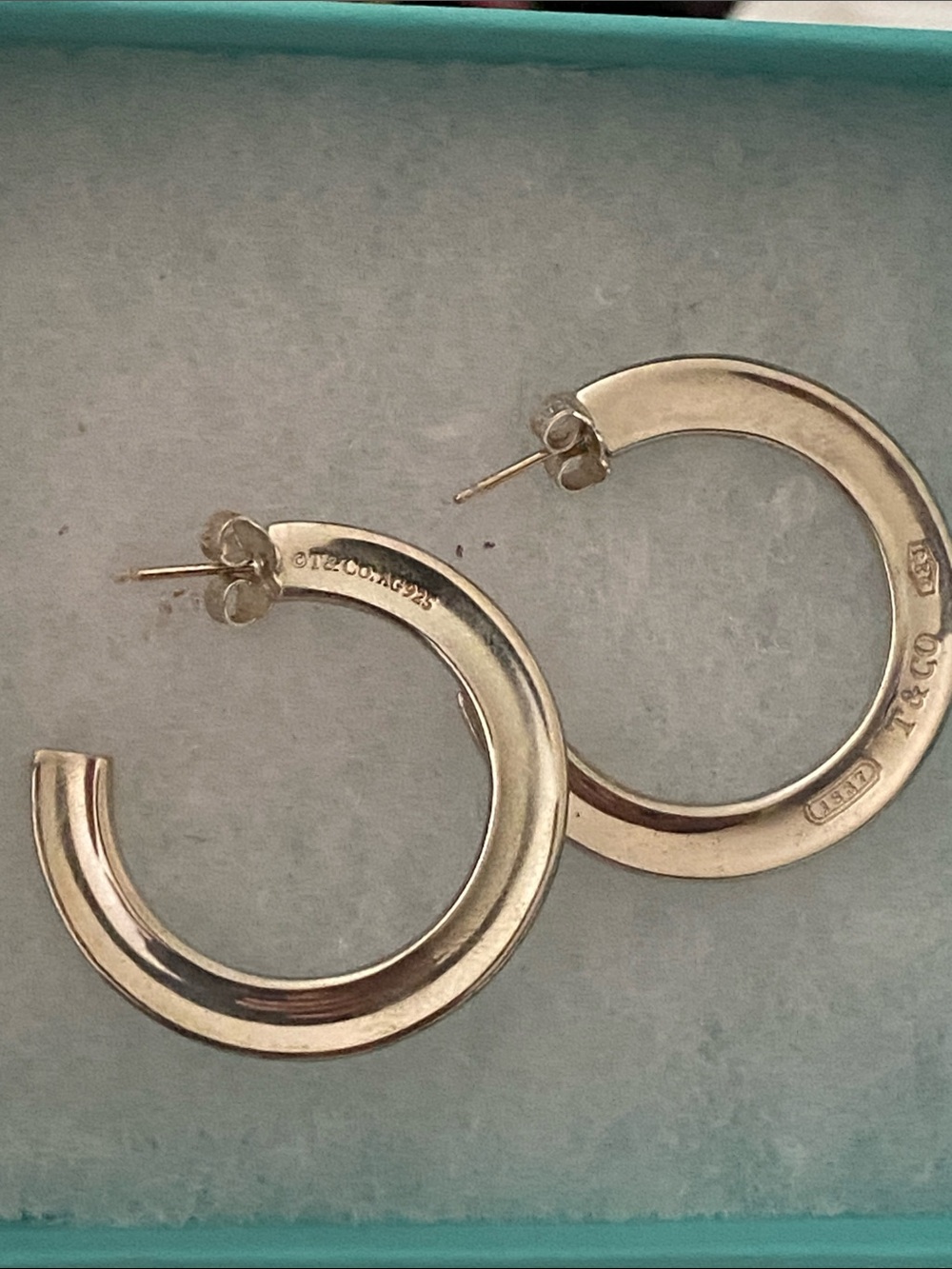 Tiffany & Co. SS 1837 Hoop Earrings **RARE** - Picture 12 of 13